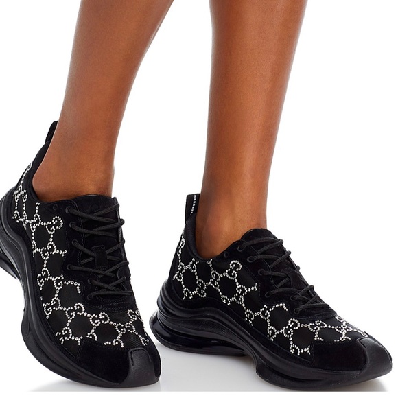 GUCCI Women's GG Crystal Embellished Run Sneakers - Picture 16 of 17